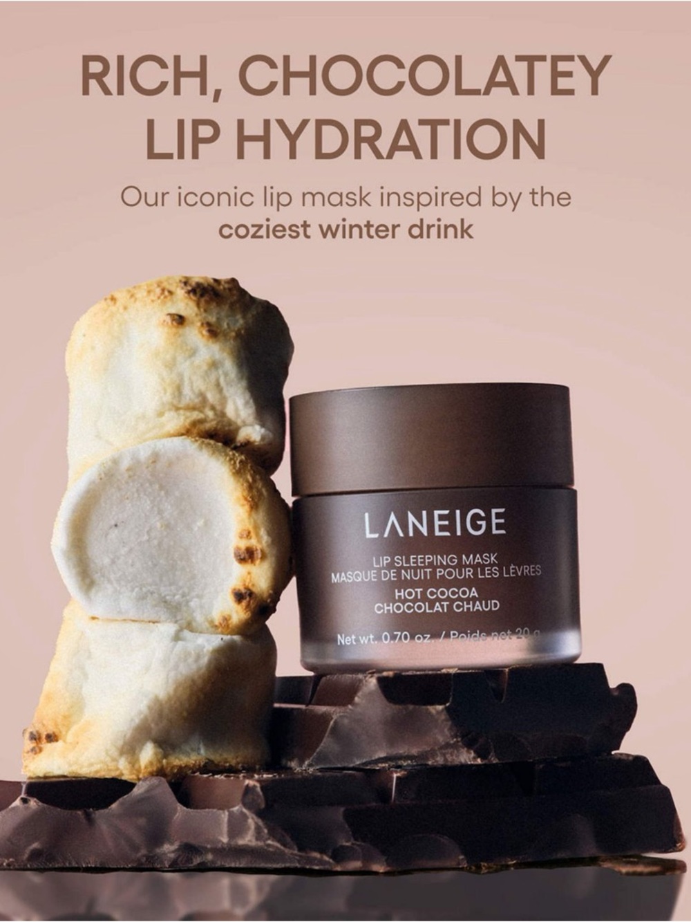 LANEIGE Lip Sleeping Mask HOT COCOA w/Applicator F/S 0.70 Oz. NEW IN BOX! - Picture 2 of 15